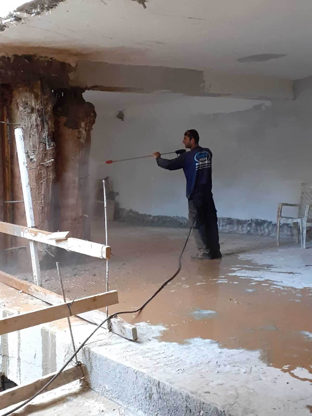 ניקוי כלונסאות בשיטת לחץ מים גבוה